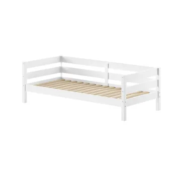 Pat pentru copii alb din lemn de pin cu somiera 90x200 cm Margrit - Vipack imagine