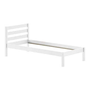 Pat pentru copii alb din lemn de pin fara somiera 90x200 cm Pino - Vipack imagine