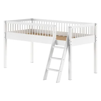 Pat pentru copii alb inalt din lemn de fag 90x200 cm Forrest - Vipack imagine