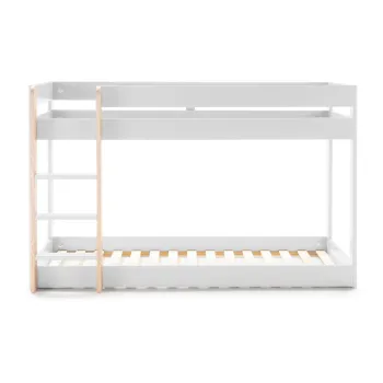 Pat pentru copii alb supraetajat 90x190 cm Angel - Marckeric imagine