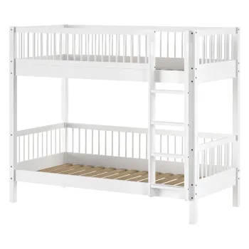 Pat pentru copii alb supraetajat din lemn de fag 90x200 cm Forrest - Vipack imagine