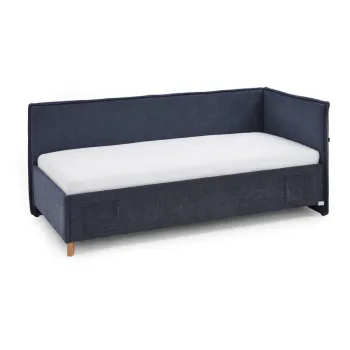 Pat pentru copii albastru inchis pe colt 120x200 cm Fun - Meise Mobel imagine