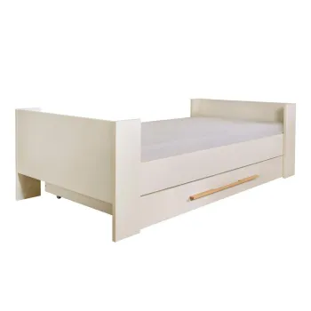 Pat pentru copii bej cu spatiu de depozitare fara somiera 90x200 cm Kids - Roba imagine