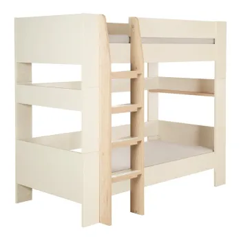 Pat pentru copii bej supraetajat fara somiera 90x200 cm Double - Roba imagine