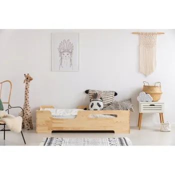 Pat pentru copii din lemn de pin 70x140 cm Box 2 - Adeko imagine