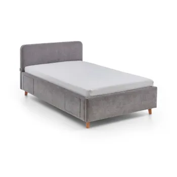 Pat pentru copii gri cu spatiu de depozitare cu somiera 140x200 cm Cosy - Meise Mobel imagine