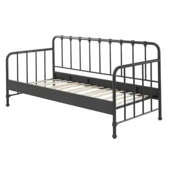 Pat pentru copii gri din metal 90x200 cm BRONXX - Vipack imagine