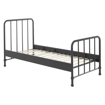 Pat pentru copii gri din metal 90x200 cm BRONXX - Vipack imagine