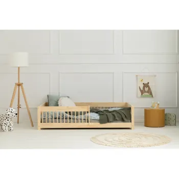 Pat pentru copii in culoare naturala din lemn de pin 80x160 cm Mila CPW - Adeko imagine