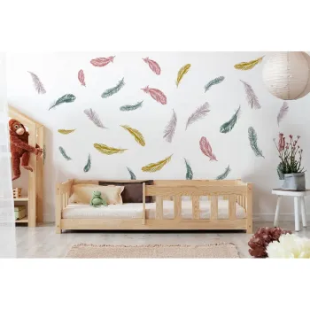 Pat pentru copii in culoare naturala din lemn de pin 90x190 cm Mila CP - Adeko imagine