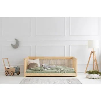 Pat pentru copii in culoare naturala din lemn de pin 90x190 cm Mila CWW - Adeko imagine