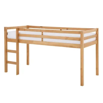 Pat pentru copii in culoare naturala inalt din lemn de pin 90x200 cm Alpi - Storaa imagine