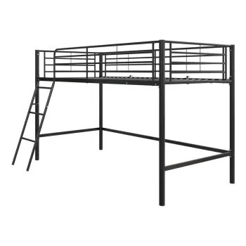 Pat pentru copii negru inalt 90x200 cm Jodie - Storaa imagine