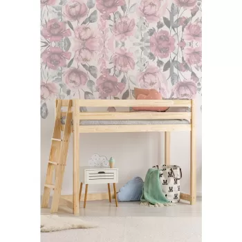 Pat pentru copii ridicat din lemn de pin 80x200 cm CLPBA - Adeko imagine