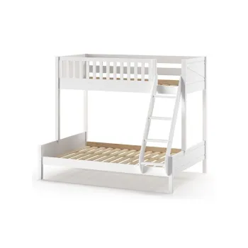 Pat pentru copii supraetajat alb 140x200/90x200 cm Scott - Vipack imagine