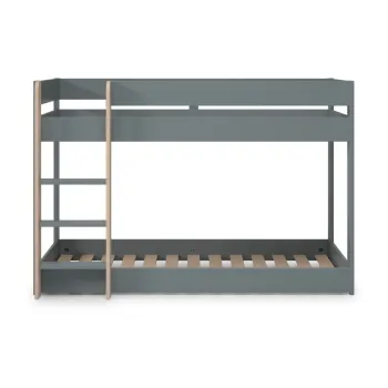 Pat pentru copii verde supraetajat 90x190 cm Angel - Marckeric imagine