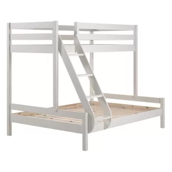 Pat supraetajat alb din lemn de pin 140x200/90x200 cm Pino Martin - Vipack imagine