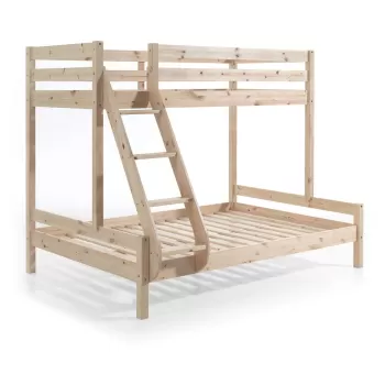 Pat supraetajat din lemn de pin 140x200/90x200 cm Pino - Vipack imagine