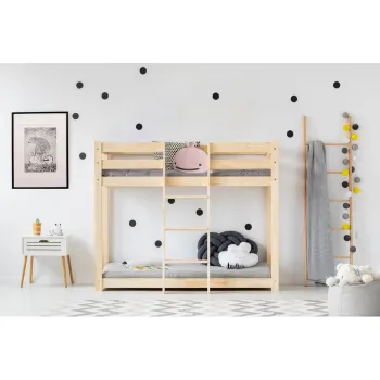 Pat supraetajat din lemn de pin 80x200 cm CLP - Adeko imagine