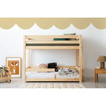 Pat supraetajat din lemn de pin 80x200 cm CLPB - Adeko imagine