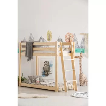 Pat supraetajat din lemn de pin 90x200 cm CLPB - Adeko imagine