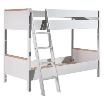 Pat supraetajat pentru copii Vipack London, 90 x 200 cm, alb imagine