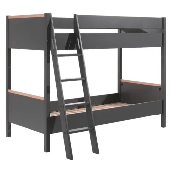 Pat supraetajat pentru copii Vipack London, 90 x 200 cm, gri inchis imagine