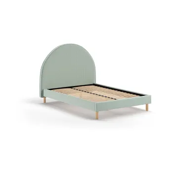 Pat verde tapitat cu somiera 140x200 cm MOON - Vipack imagine