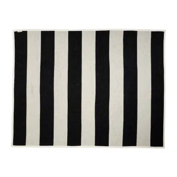 Patura alb-negru din amestesc de lana 140x180 cm Bob Black Vanilla - Pappelina imagine