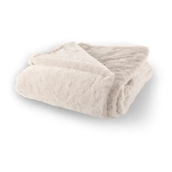 Patura alba/bej din blana artificiala 150x200 cm Ruby - Tiseco Home Studio imagine