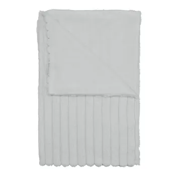 Patura alba din microplus/cocolino 130x170 cm Cosy Ribbed - Catherine Lansfield imagine