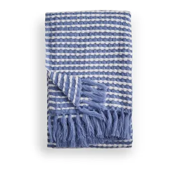 Patura albastra 125x150 cm Stab Stitch - Catherine Lansfield imagine