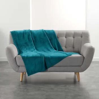 Patura albastra din microflanel 125x150 cm Flanou - douceur d'interieur imagine
