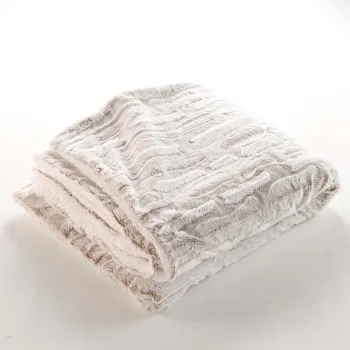 Patura bej din microplus/cocolino 180x220 cm Lynx - douceur d'interieur imagine