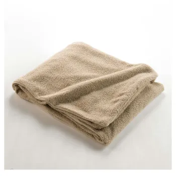 Patura bej din polar/fleece 180x220 cm Curly Wooly - douceur d'interieur imagine