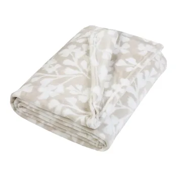 Patura bej din polar/fleece 200x240 cm Brooke Floral - Catherine Lansfield imagine