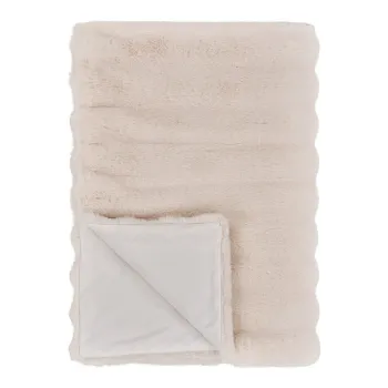 Patura crem din blana artificiala 130x180 cm Galena - House Nordic imagine