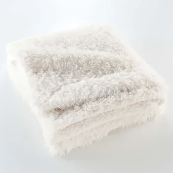 Patura crem din blana artificiala 220x240 cm Mouton - douceur d'interieur imagine
