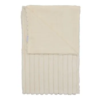 Patura crem din microplus/cocolino 130x170 cm Cosy Ribbed - Catherine Lansfield imagine