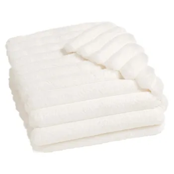 Patura crem din microplus/cocolino 180x220 cm Boudoir - douceur d'interieur imagine