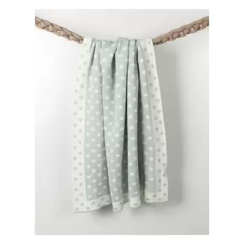 Patura din bumbac pentru copii Homemania Decor Baby Baby Dots, 90 x 90 cm, albastru deschis imagine