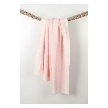 Patura din bumbac pentru copii Homemania Decor Baby Baby Dots, 90 x 90 cm, roz imagine