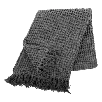 Patura din bumbac Tiseco Home Studio Waffle, 130 x 170 cm, gri imagine