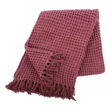 Patura din bumbac Tiseco Home Studio Waffle, 130 x 170 cm, rosu bordo imagine