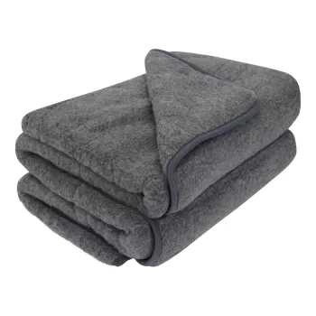 Patura din lana merino Native Natural Quilt, 135 x 200 cm, gri imagine