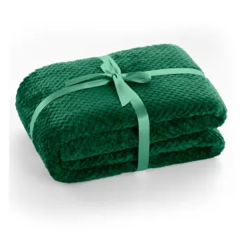 Patura din microfibra DecoKing Henry, 170 x 210 cm, verde inchis imagine