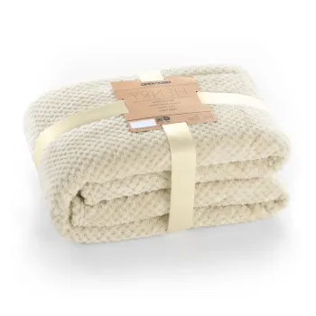 Patura din microfibra DecoKing Henry, 70 x 150 cm, bej imagine