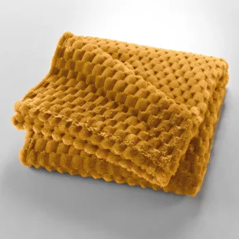 Patura galben ocru din microflanel 125x150 cm Mini Frosty - douceur d'interieur imagine