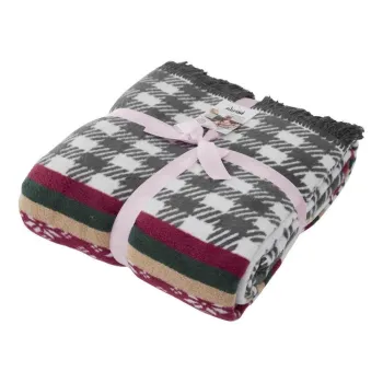 Patura grej din amestec de bumbac 150x200 cm cu model de Craciun - Mila Home imagine