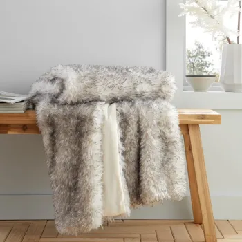 Patura gri din blana artificiala 130x170 cm Arctic Fox - Catherine Lansfield imagine